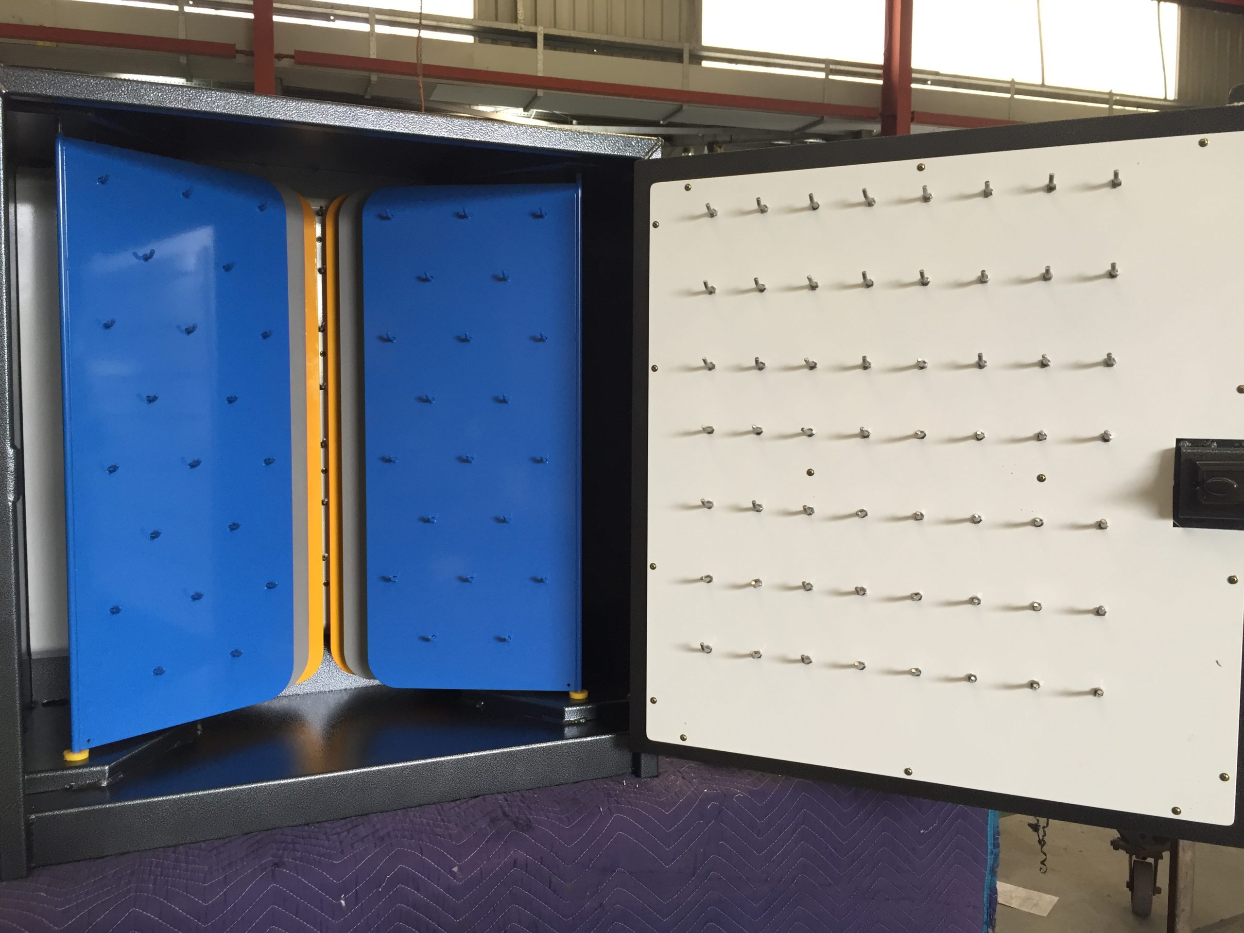 Blue Storage With Metal — Power Coating and Sandblasting Grafton, NSW