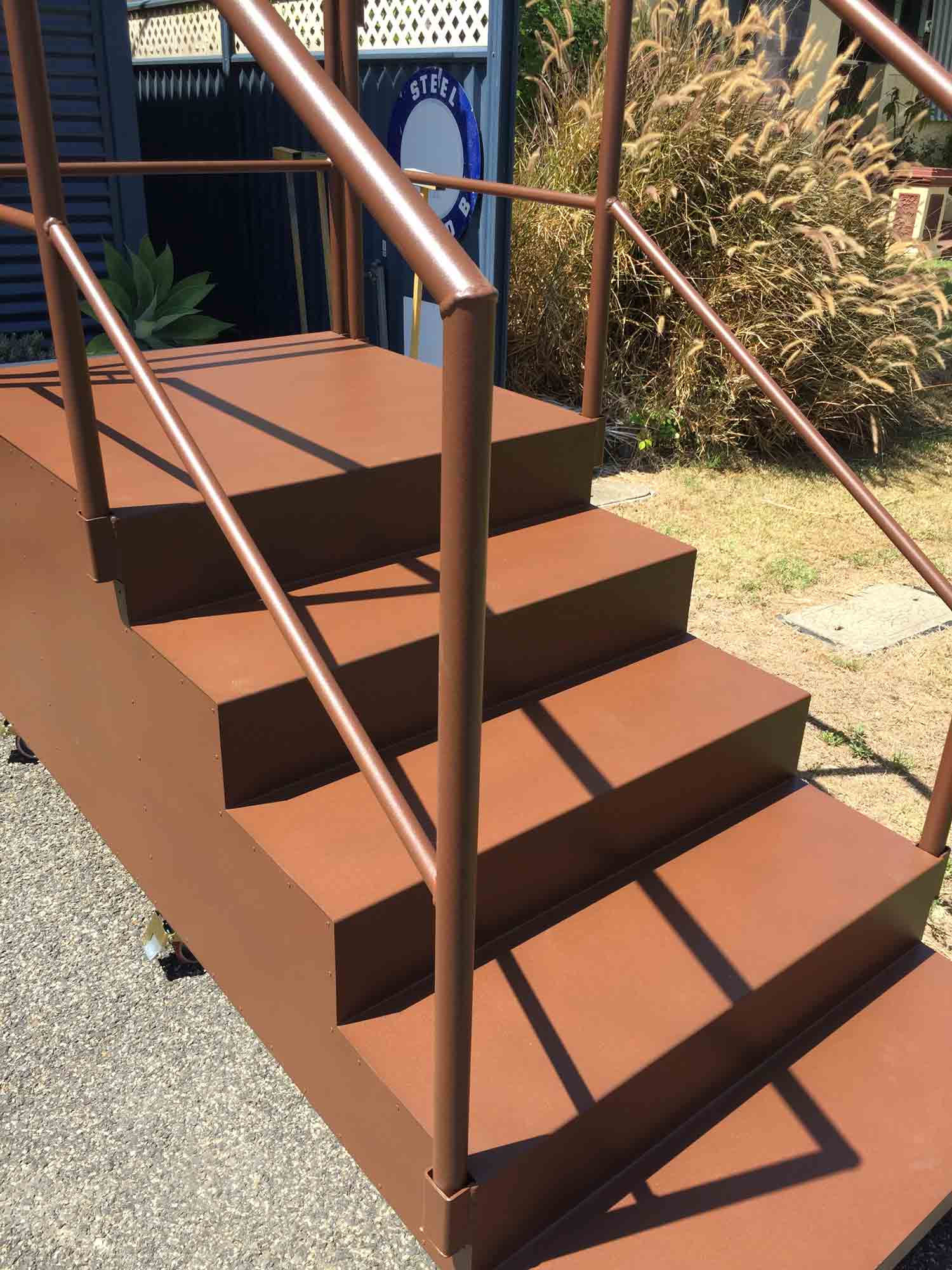 Metal Stair Handrail — Power Coating and Sandblasting Grafton, NSW